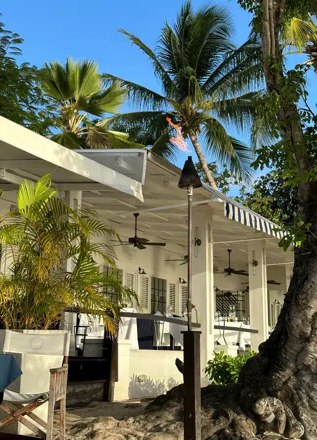Barbados west coast hotels: view of The Lone Star Restaurant from the beach