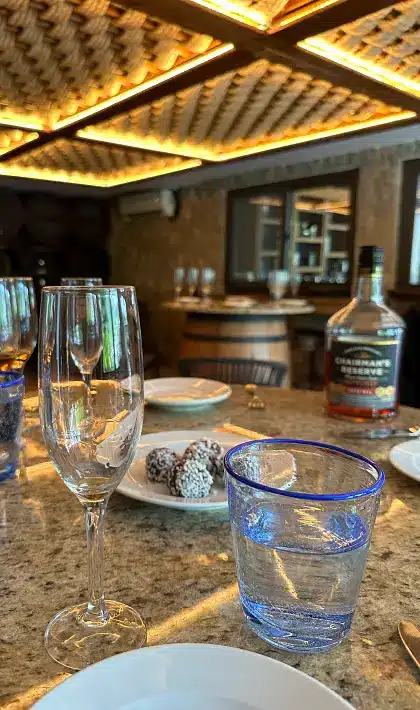 Rum Cave rum tasting at Zoetry Marigot Bay in St Lucia