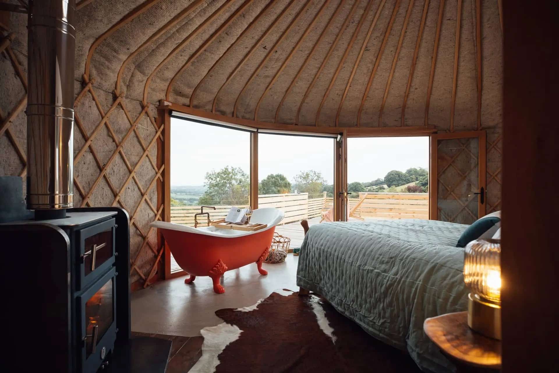 2 cosy UK countryside stays with beautiful baths for autumn and winter