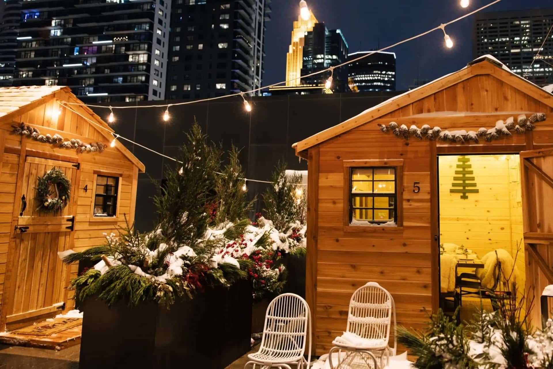 Nordic Village at Four Seasons Hotel Minneapolis: rooftop cabin dining returns for a fifth winter
